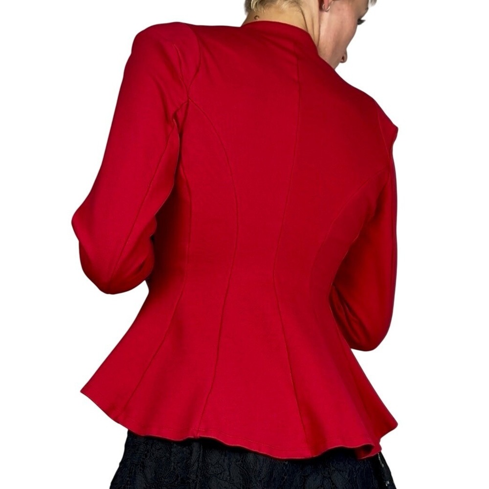 Hybrid & Company Red Peplum Blazer – Fierce Fit, Boss Vibes